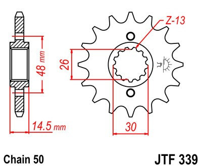 Pinion fata JT JTF 339-15 15T, 530