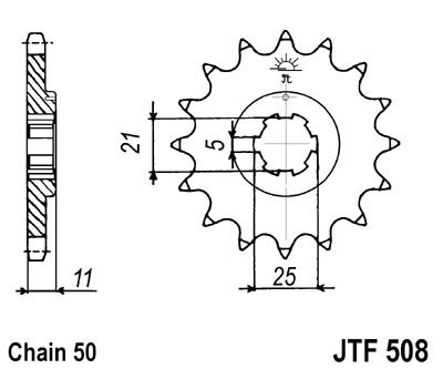 Pinion fata JT JTF 508-16 16T, 530