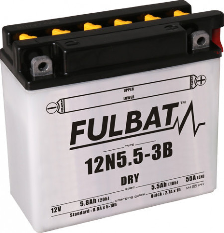 Baterie conventionala FULBAT 12N5.5-3B include electrolit