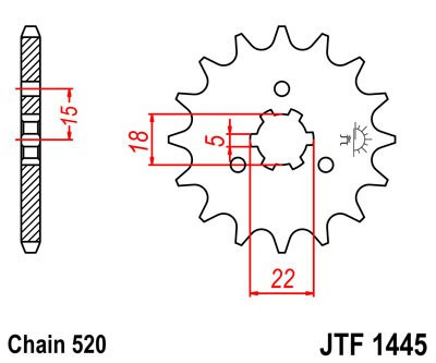 Pinion fata JT JTF 1445-14 14T, 520