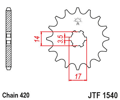 Pinion fata JT JTF 1540-14 14T, 420
