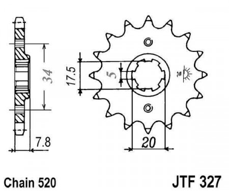 Pinion fata JT JTF 327-13 13T, 520
