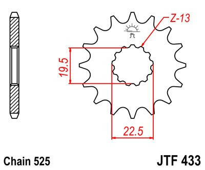 Pinion fata JT JTF 433-16 16T, 525