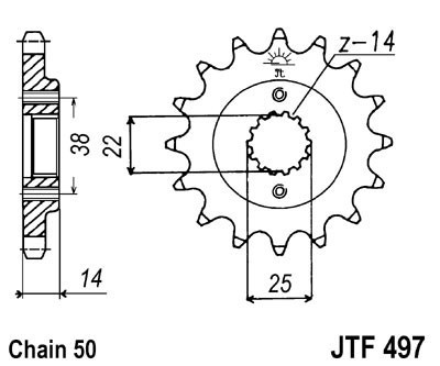 Pinion fata JT JTF 497-15 15T, 530