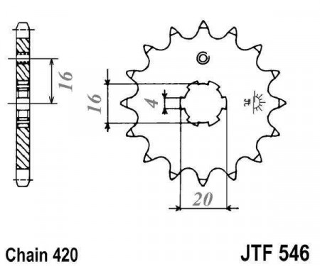 Pinion fata JT JTF 546-13 13T, 420