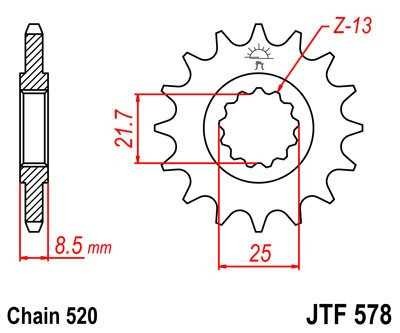 Pinion fata JT JTF 578-15 15T, 520
