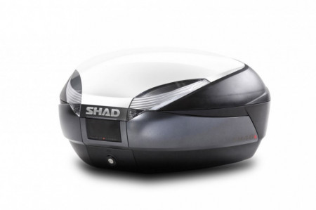 Top case cu capac colorat SHAD SH48 Alb with PREMIUM SMART lock