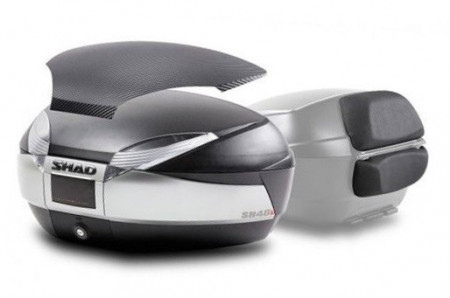 Top case SHAD SH48 New Titanium with backrest, carbon cover and PREMIUN SMART lock