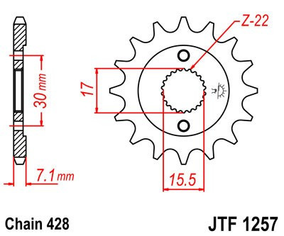 Pinion fata JT JTF 1257-14 14T, 428