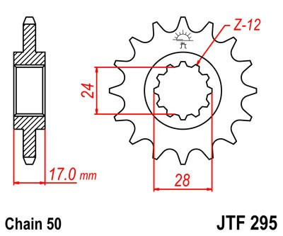Pinion fata JT JTF 295-16 16T, 530