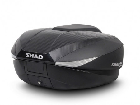Top case SHAD SH58X Carbon (expandable concept) with PREMIUM lock and backrest