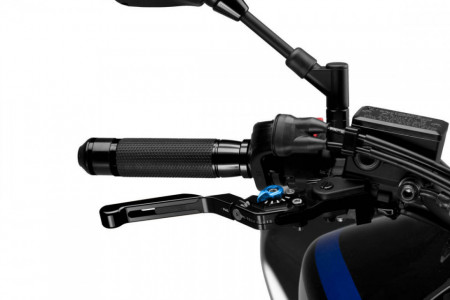 Brake lever without adapter PUIG 14NNA extendable folding negru/albastru