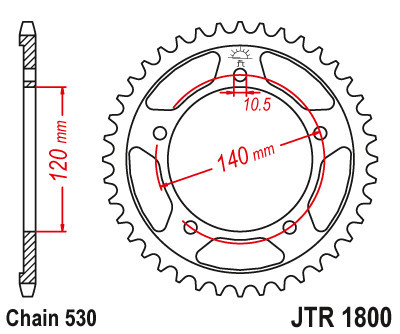 Foaie spate JT JTR 1800-42 42T, 530