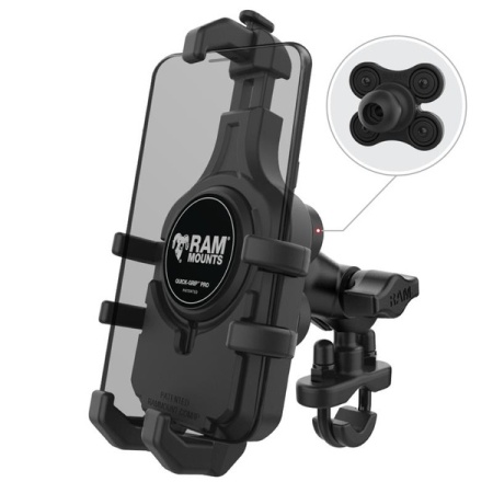 Suport pentru telefon RAM® Quick-Grip™ Pro cu amortizare a vibrațiilor, cu bază U-Bolt