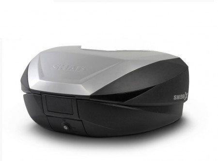 Top case SHAD SH59X D0B59200 negru cu capac de aluminiu (expandable concept) with PREMIUM SMART lock and backrest