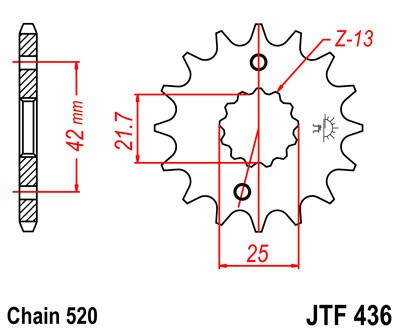 Pinion fata JT JTF 436-15 15T, 520