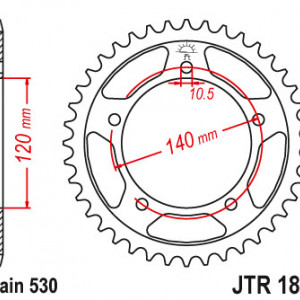 Foaie spate JT JTR 1800-44 44T, 530