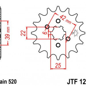 Pinion fata JT JTF 1265-15 15T, 520