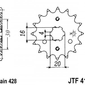 Pinion fata JT JTF 417-14 14T, 428