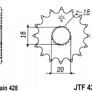 Pinion fata JT JTF 426-14 14T, 428