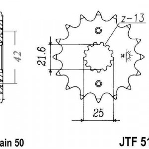 Pinion fata JT JTF 513-17RB 17T, 530 rubber cushioned