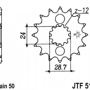 Pinion fata JT JTF 517-17RB 17T, 530 rubber cushioned