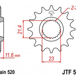 Pinion fata JT JTF 583-14 14T, 520