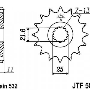 Pinion fata JT JTF 584-16 16T, 532