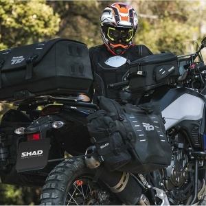 Set of SHAD TERRA TR40 adventure saddlebags and SHAD TERRA rear bag TR50, including mounting kit SHAD ZONTES T310 ADVENTURE/T2-310 ADVENTURE