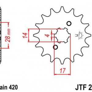 Pinion fata JT JTF 247-13 13T, 420