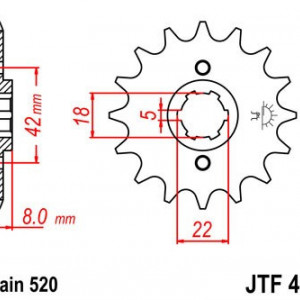 Pinion fata JT JTF 431-14 14T, 520