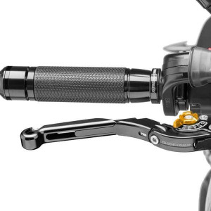 Brake lever without adapter PUIG 19NNO extendable folding black/gold