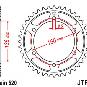 Foaie spate JT JTR 5-47 47T, 520