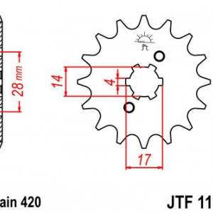 Pinion fata JT JTF 1127-15 15T, 420