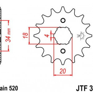 Pinion fata JT JTF 328-12 12T, 520