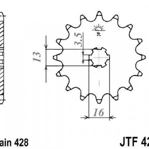 Pinion fata JT JTF 428-14 14T, 428