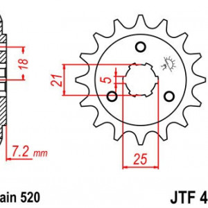 Pinion fata JT JTF 437-15 15T, 520