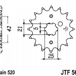 Pinion fata JT JTF 569-14 14T, 520