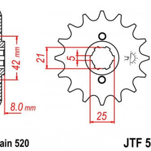 Pinion fata JT JTF 575-13 13T, 520