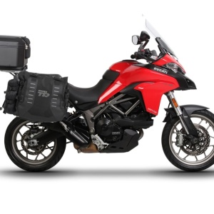 Set of SHAD TERRA TR40 adventure saddlebags and SHAD TERRA aluminium top case TR55 PURE BLACK, including mounting kit SHAD DUCATI MULTISTRADA 950/950S/1200/1260