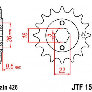 Pinion fata JT JTF 1588-19 19T, 428