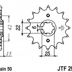 Pinion fata JT JTF 292-16 16T, 530