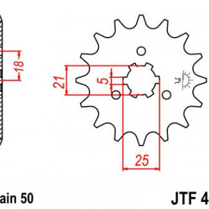 Pinion fata JT JTF 424-15 15T, 530