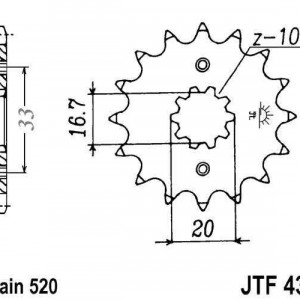 Pinion fata JT JTF 430-14 14T, 520