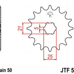 Pinion fata JT JTF 567-17 17T, 530