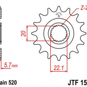 Pinion fata JT JTF 1590-12 12T, 520