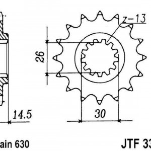 Pinion fata JT JTF 330-15 15T, 630