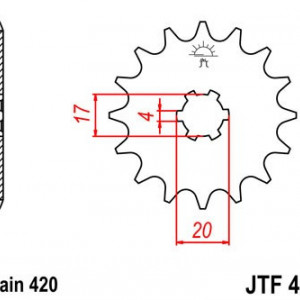 Pinion fata JT JTF 429-12 12T, 530