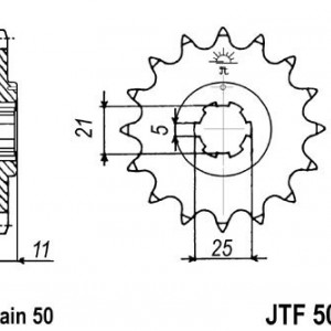 Pinion fata JT JTF 508-15 15T, 530