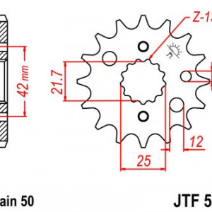 Pinion fata JT JTF 519-15 15T, 530